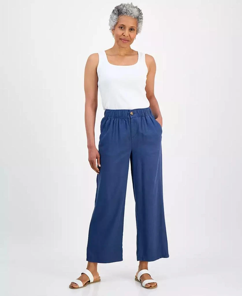 Style & Co Petite High-Rise Wide-Leg Ankle Pants, Macy's Exclusive