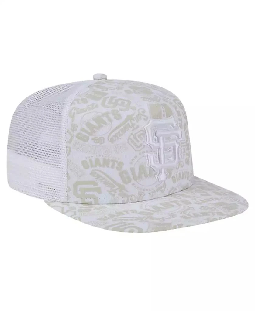 New Era Men's White San Francisco Giants Logo Dunes A-Frame Trucker 9FIFTY Snapback Hat 4