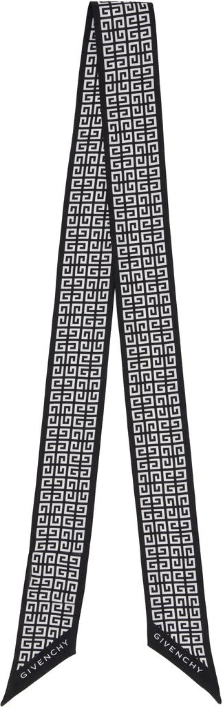 Givenchy Black & White 4G Bandeau Silk Scarf 2