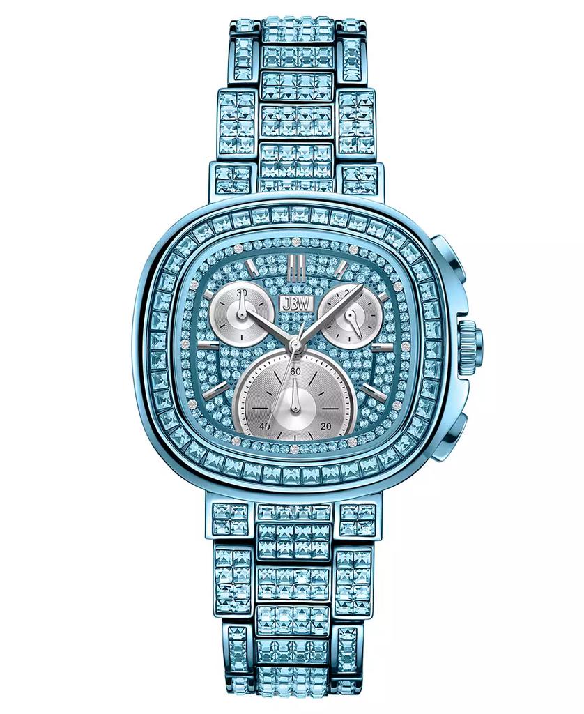 Jbw Women's Reserve Coast Crystal Diamond (0.06 ct. t.w.) Japan Chronograph Aquamarine Stainless Steel Watch, 39mm
