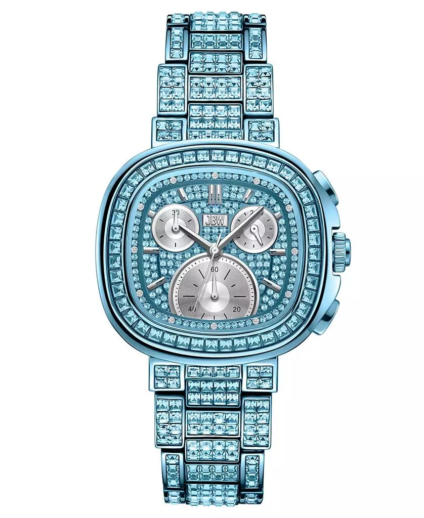 Jbw Women's Reserve Coast Crystal Diamond (0.06 ct. t.w.) Japan Chronograph Aquamarine Stainless Steel Watch, 39mm 1