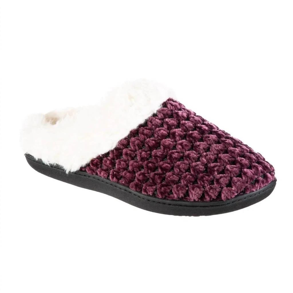 Isotoner Women's Recycled Popcorn Chenille Erin Hoodback Slipper 1