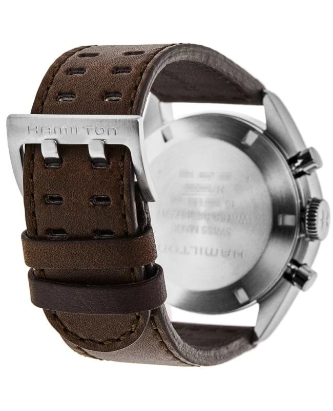 Hamilton Hamilton Khaki Aviation Pilot Pioneer Mechanical Chronograph Black Dial Brown Leather Strap Men's Watch H76409530 4