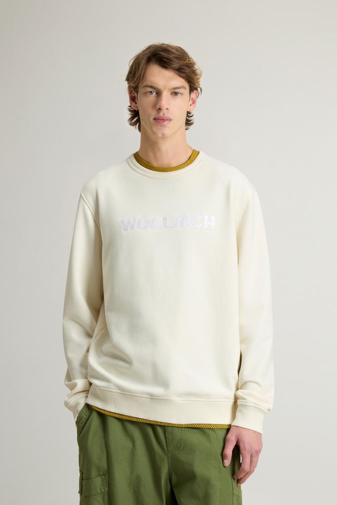Woolrich Crewneck Sweatshirt in Light Cotton-Blend Fabric - Men - White