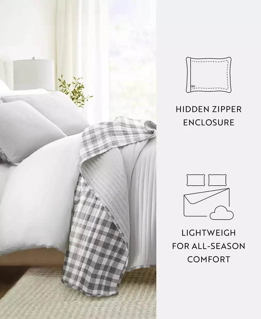 IENJOY HOME Watercolor Plaid Reversible 2-Pc. Quilt Set 6
