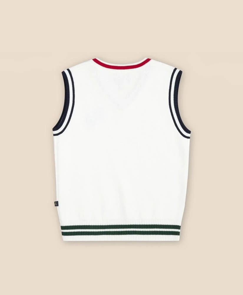 Brooks Brothers Boys Cotton Jacquard Varsity Sweater Vest 2