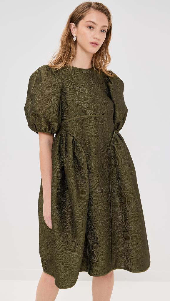【Cecilie Bahnsen 】OONA DRESS CECILIE BAHNSEN Oona shirred ruffled taffeta mini dress