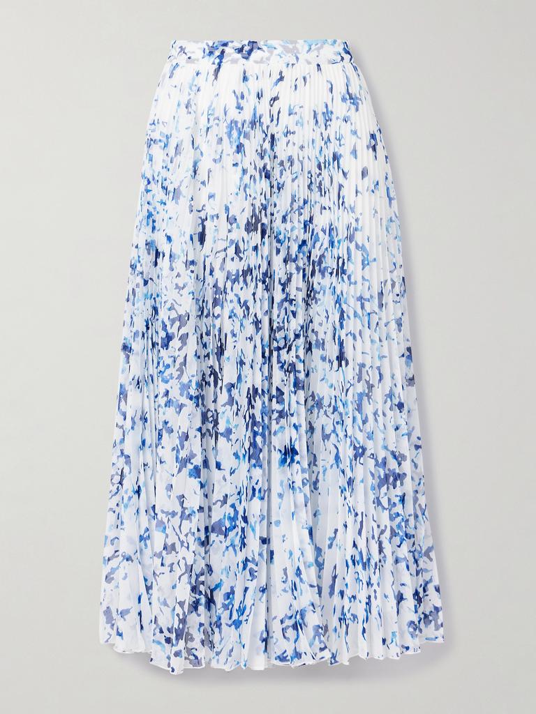 Proenza Schouler Cecily 褶裥印花顺纡绉超长半身裙  - US0