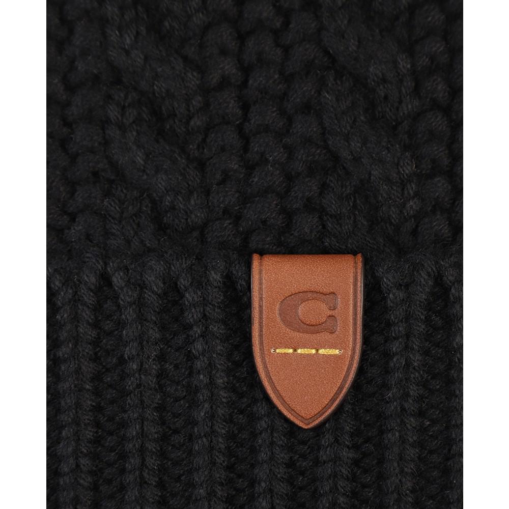 COACH Men's Cable-Cuff Logo Patch Beanie