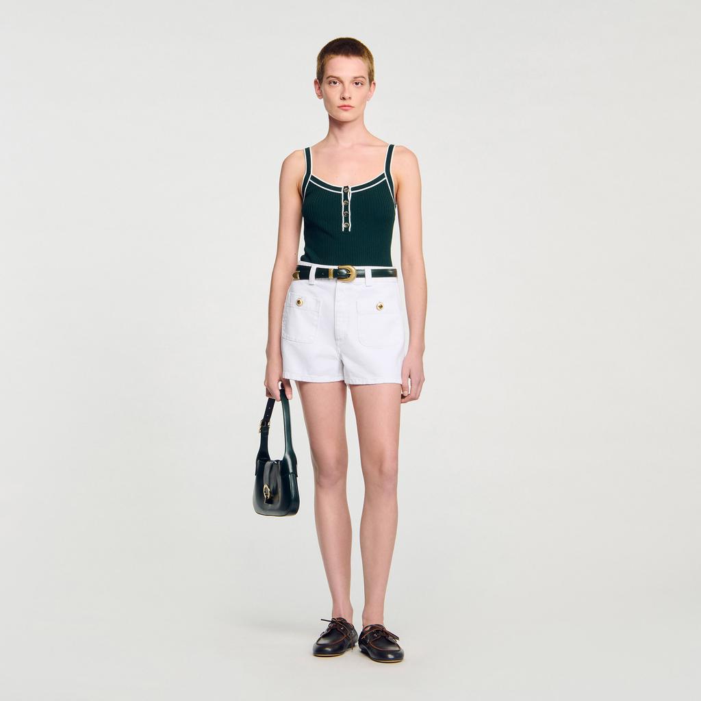 Sandro Two-tone knit vest top