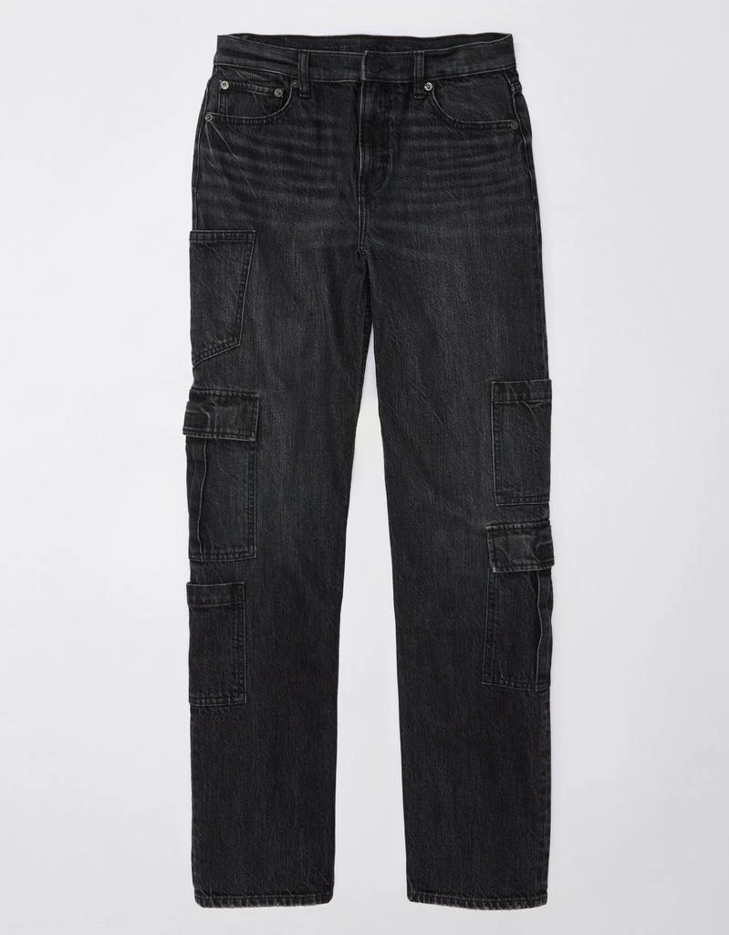 American Eagle Outfitters AE Super High-Waisted Baggy Straight Cargo Jean 1