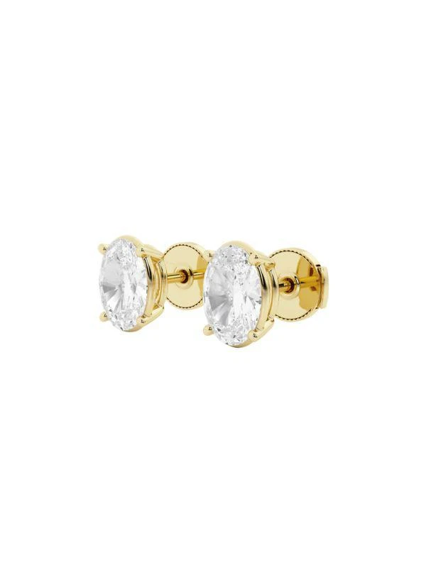 Saks Fifth Avenue Build Your Own Collection 14K Gold 
Lab Grown Oval Diamond Stud Earrings 1