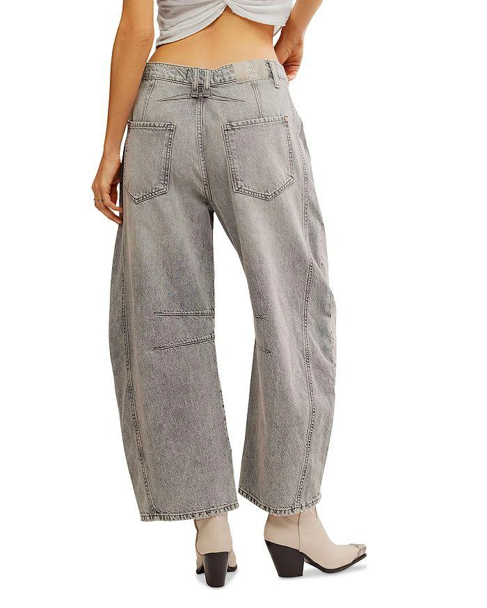 Free People We The Free Good Luck Mid Rise Barrel Jeans in Falcon Grey 3