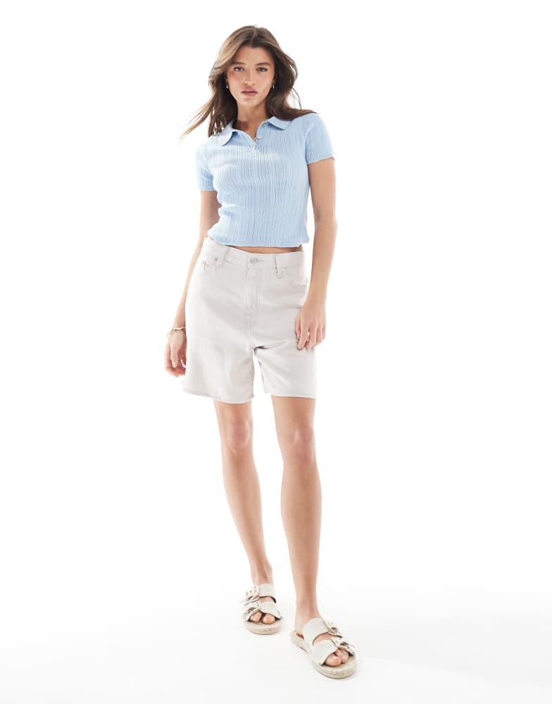 Levi's Levi's high waisted linen blend baggy denim shorts in off white