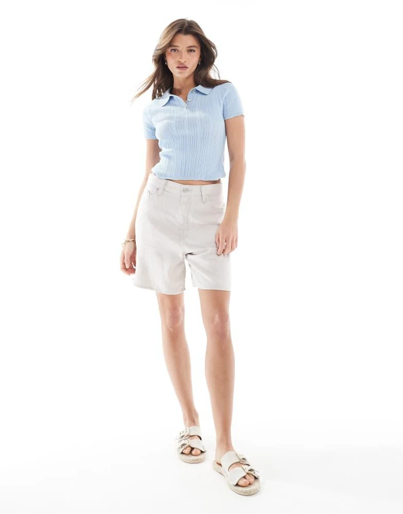 Levi
s Levi
s high waisted linen blend baggy denim shorts in off white 1