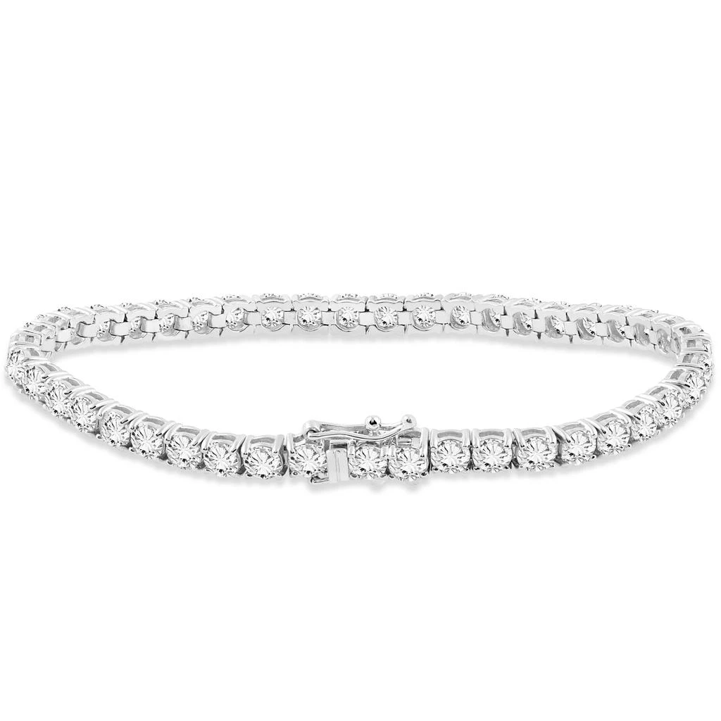Pompeii3 Certified 9 Ct Natural Diamond Tennis Bracelet 14k White Gold 7" 3