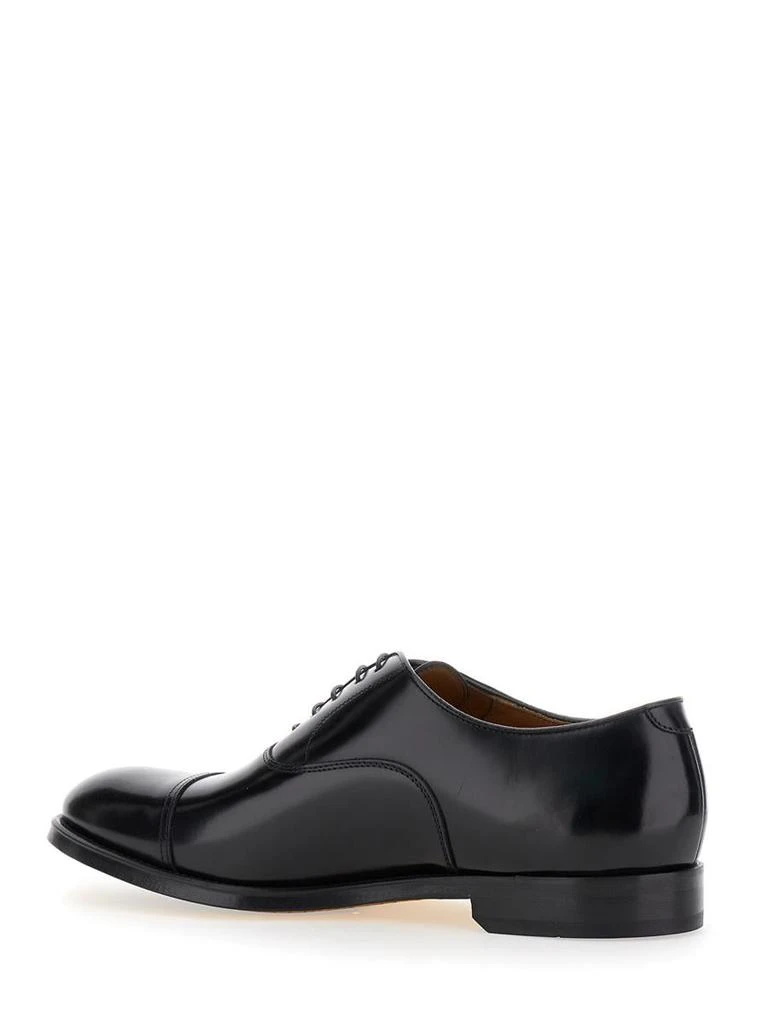 Doucal's Black Oxford Shoes With Five Holes In Smooth Leather Man 3