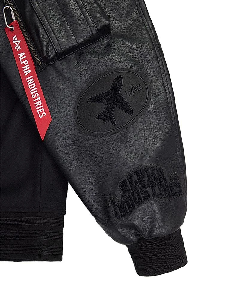 Alpha Industries MA-1 Leather Sleeve Varsity Jacket 3