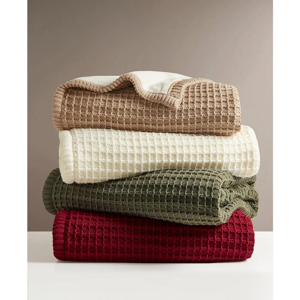 Charter Club Waffle Knit Reversible Faux Fur Throw, 50" x 60", Created for Macy's 5