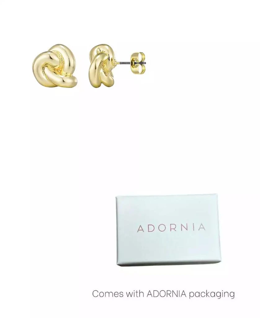 ADORNIA Gold Chubby Knot Stud Earrings 3