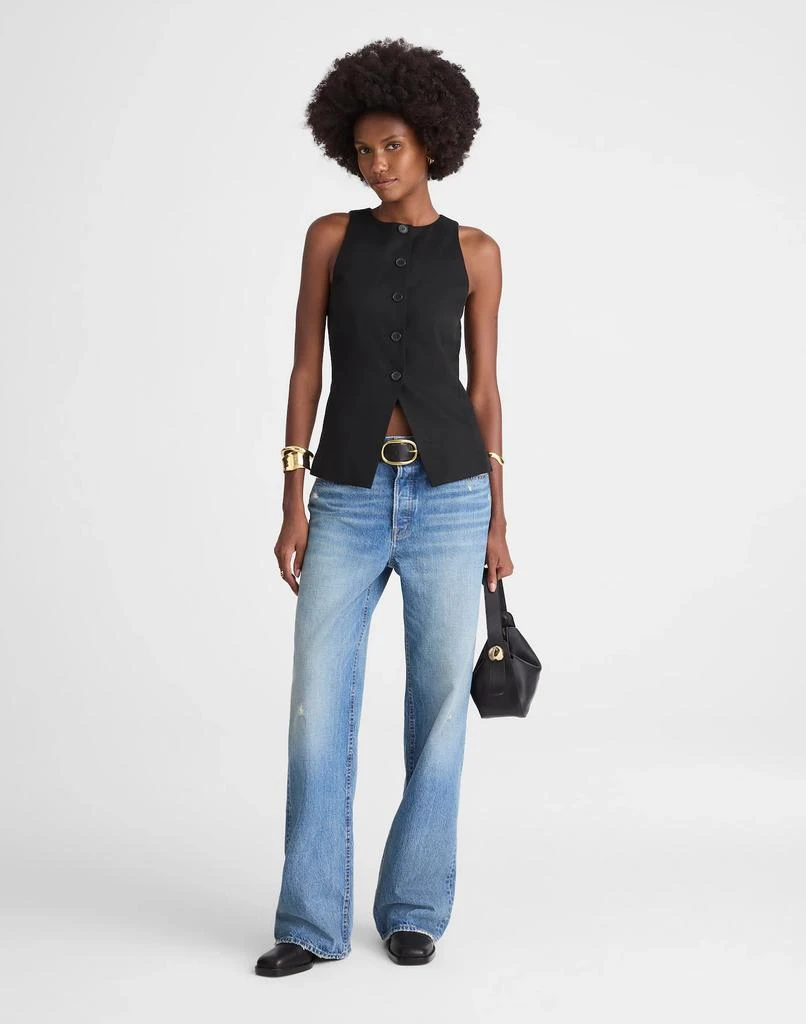 Madewell Crewneck Cutaway Vest in Drapey Twill 2