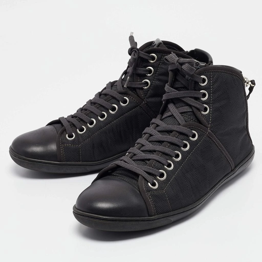 Louis Vuitton Louis Vuitton Black Nylon and Leather High Top Sneakers Size 41 2
