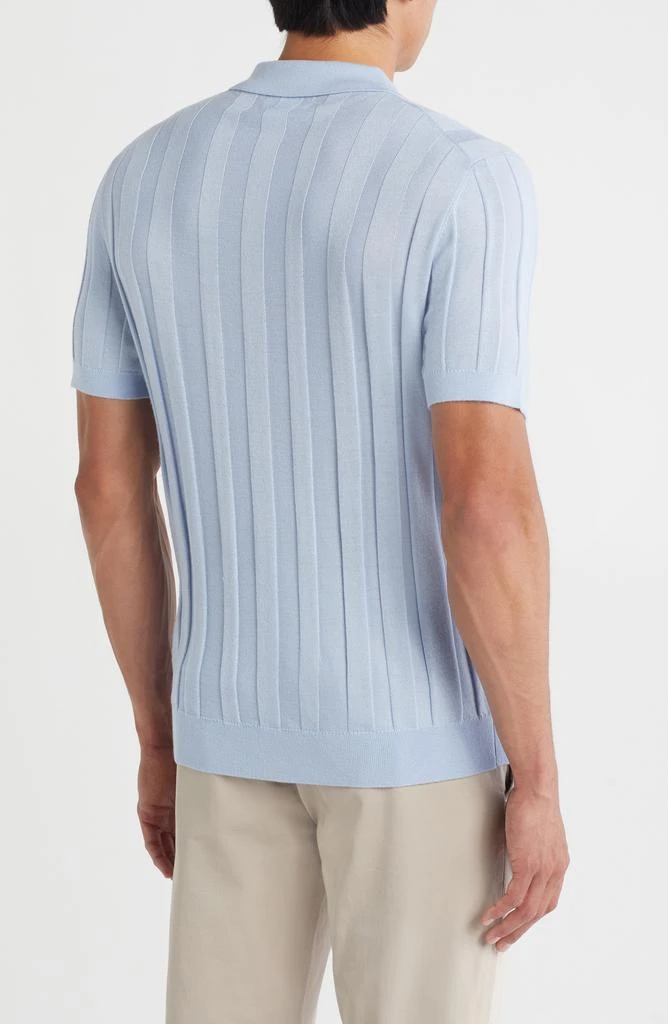 Nordstrom Rib Short Sleeve Merino Wool 
Silk Johnny Collar Sweater 2