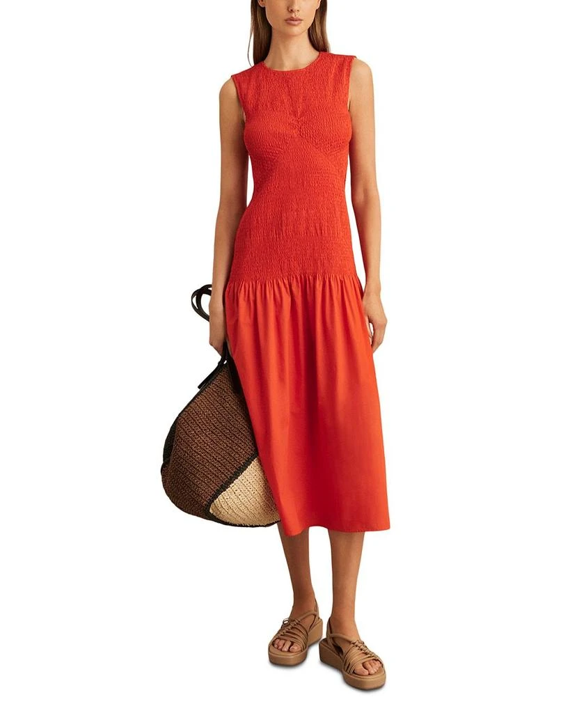 REISS Annabel Shirred Midi Dress 1