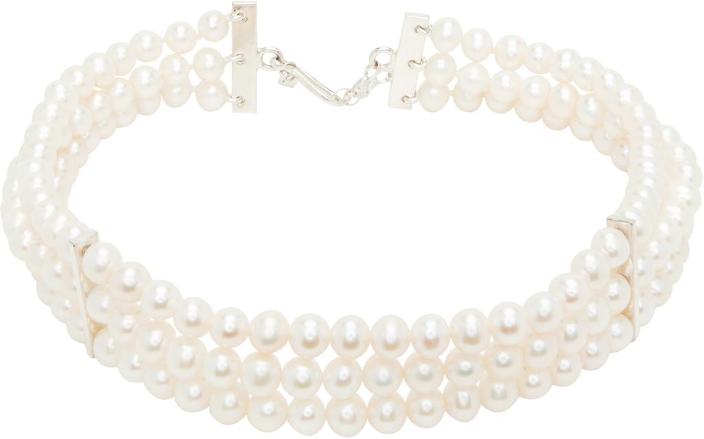 アクセサリー SOPHIE BUHAI EMILIE PEARL CHOKER Emilie sterling silver choker with freshwater pearl in white
