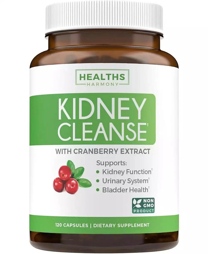 Healths Harmony Kidney Cleanse Detox Capsules, Supports Urinary Tract 
Bladder Control, Powerful VitaCran Cranberry Extract 
Natural Herbs, Health
s Harmony, 120ct