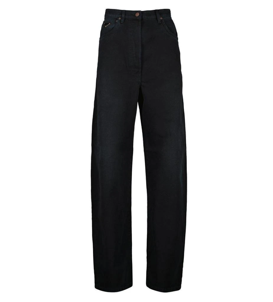 Prada Prada Logo-Patch Wide Leg Jeans 1