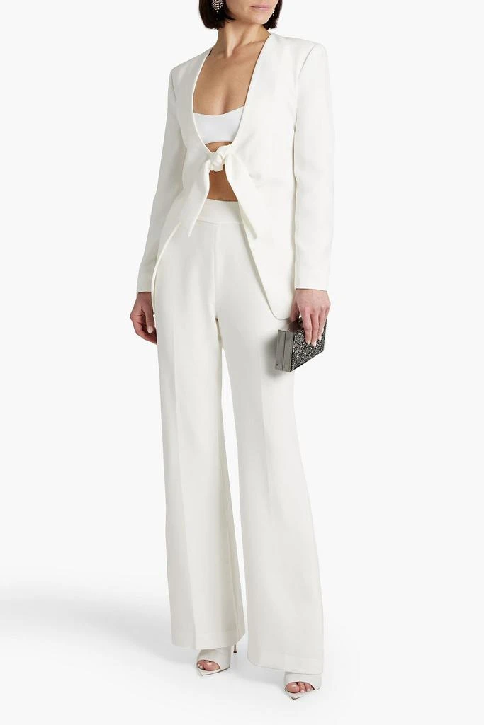 HALSTON Jemma tie-front crepe blazer 2
