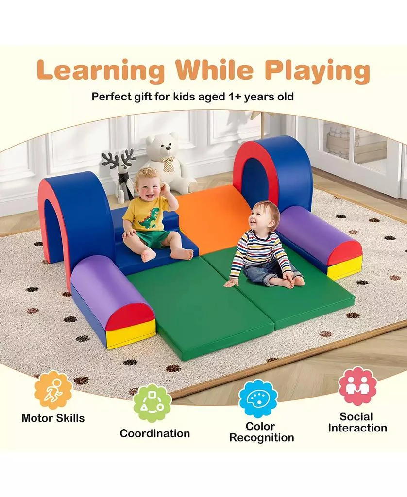 HONGGE 8 Piece Soft Foam Climbing Play Set For Toddlers With PU Leather Cover 4