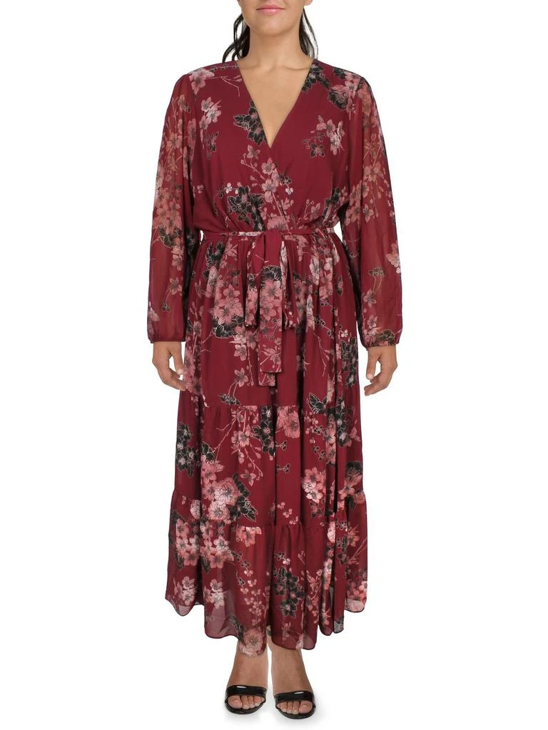 strapless open back dress Cabernet Organic Wrap Dress I Deep Red Wrap Dress XXL main image 1