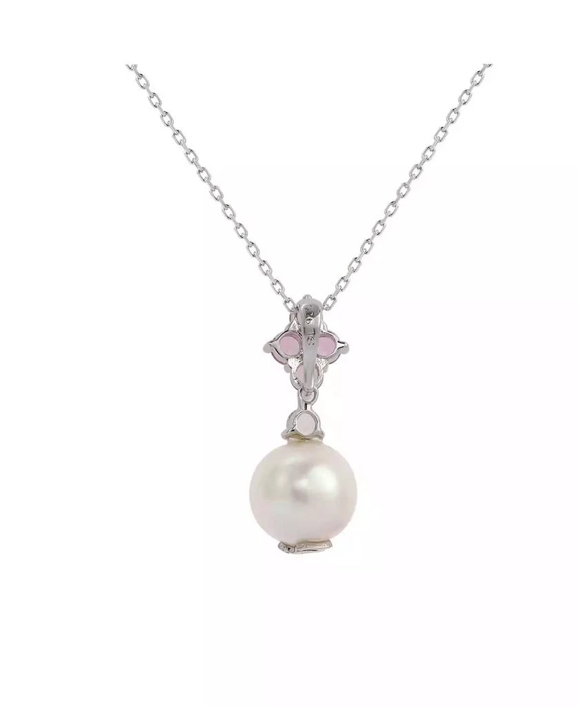 Suzy Levian New York Suzy Levian Sterling Freshwater Pearl 
Sapphire Cluster Drop Pendant 2