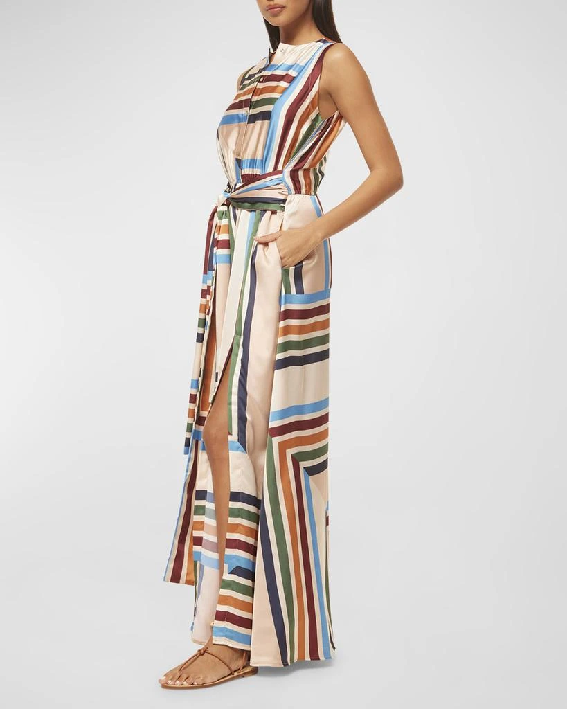MISA Anabella Geo Stripe Tie-Waist Sleeveless Maxi Dress 2