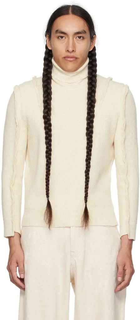 R13 Off-White Flat Sleeve Turtleneck 1