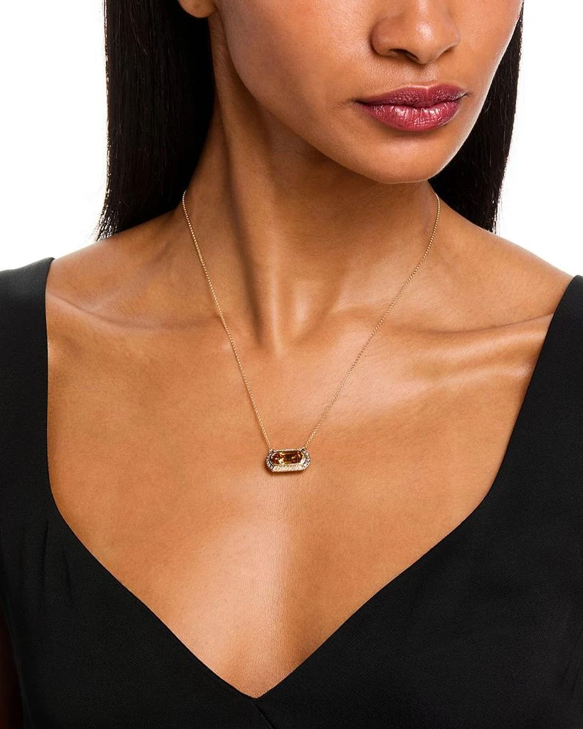 Bloomingdale
s Fine Collection Citrine
Champagne and Brown Diamond Halo Pendant Necklace in 14K Yellow Gold, 19" 2
