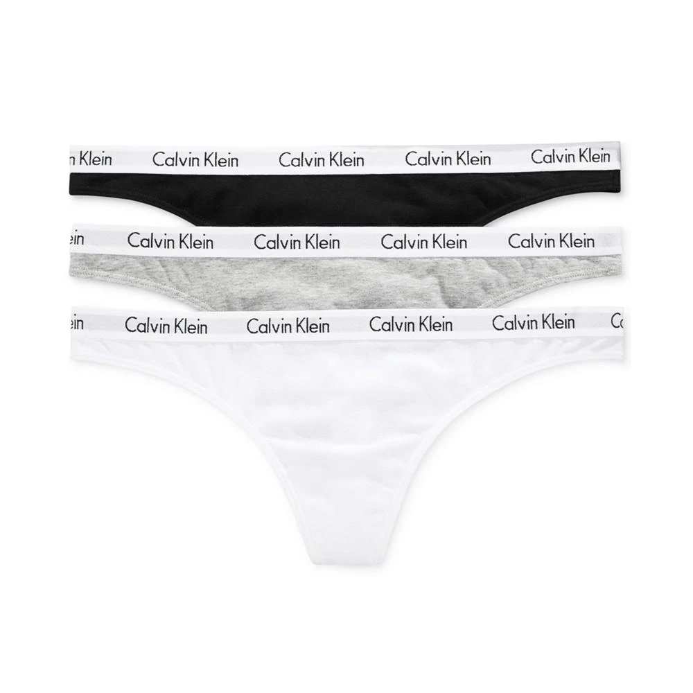 Calvin Klein Carousel Cotton 3-Pack Thong Underwear QD3587 1