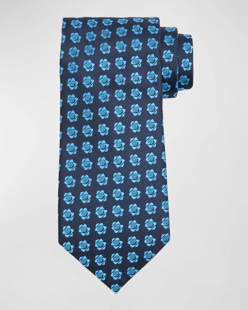 Charvet Men's Silk Floral Jacquard Tie 1