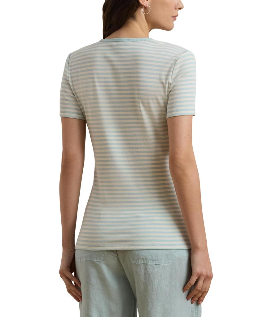 売れ筋商品|||ラルフローレン Tシャツ レディース トップス STRIPED STRETCH COTTON CREWNECK TEE - Print T-shirt - sand dune/mascarpone cream Lauren Ralph Lauren Women's Striped Stretch Cotton Crewneck