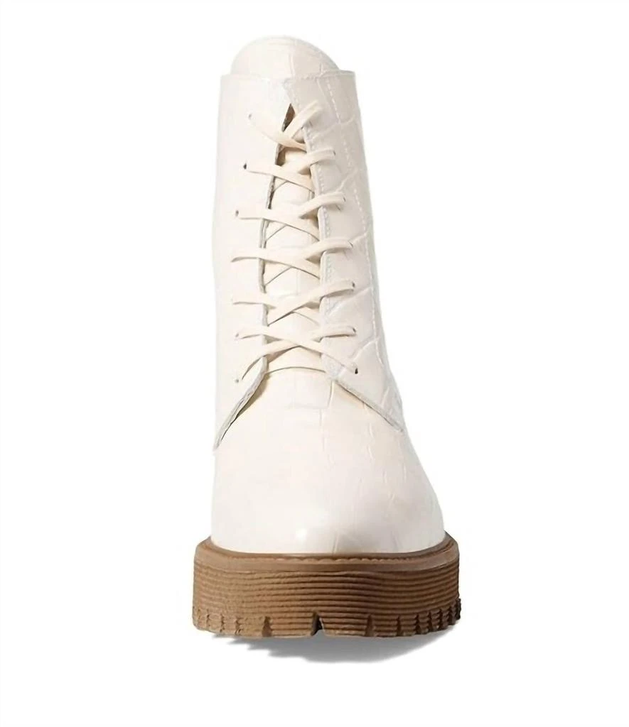 Freda Salvador Women's Emi Boots In Creme Embossed Croc 3