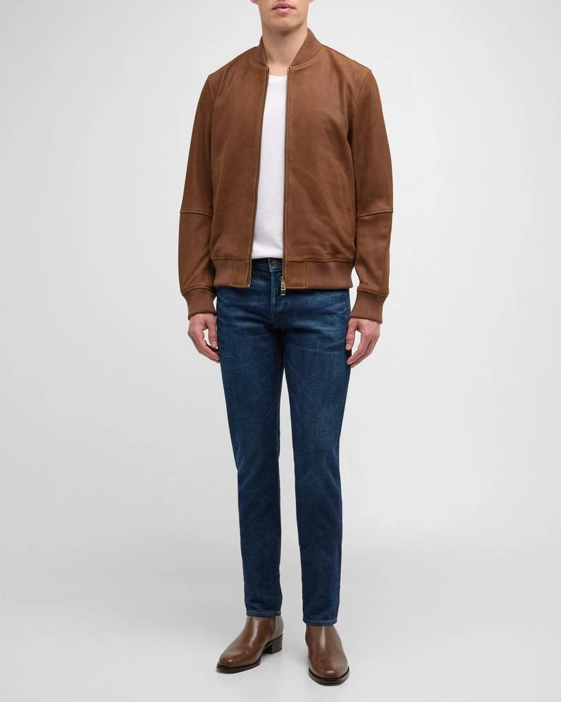 Neiman Marcus Men's Classic Leather Bomber Jacket 2