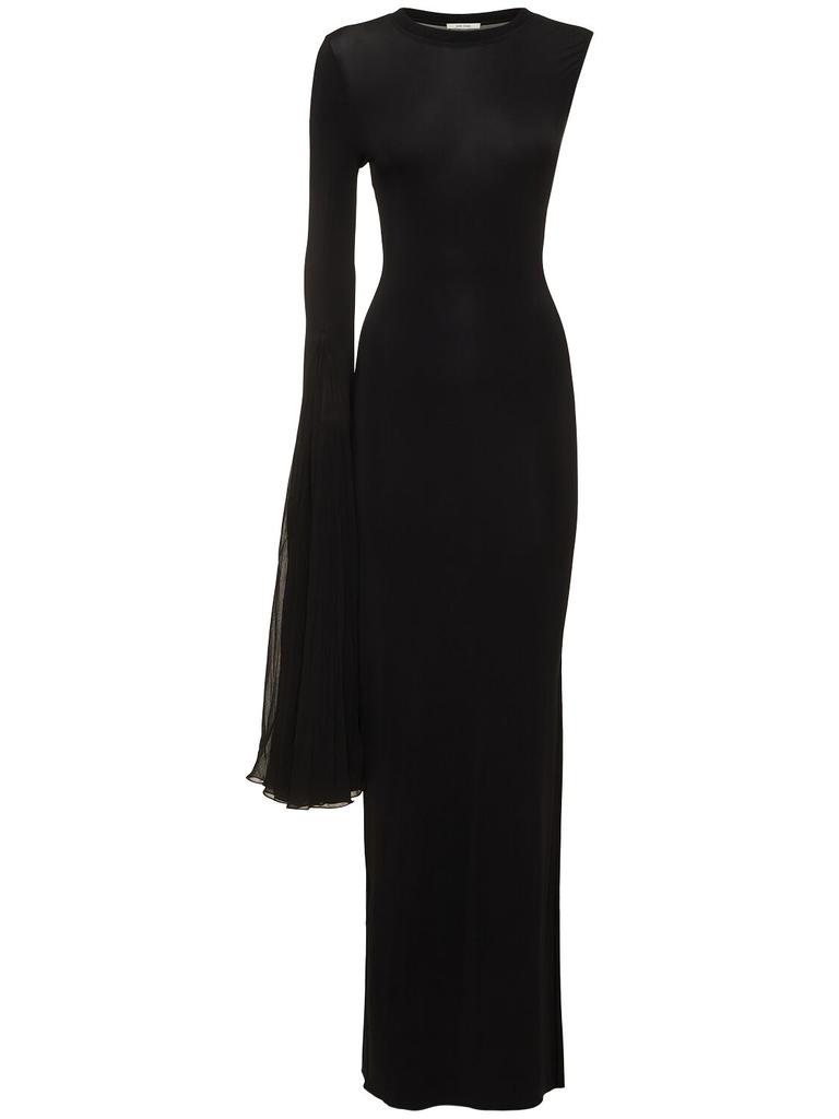 Nensi Dojaka Asymmetrical Gown W/oversize Sleeve