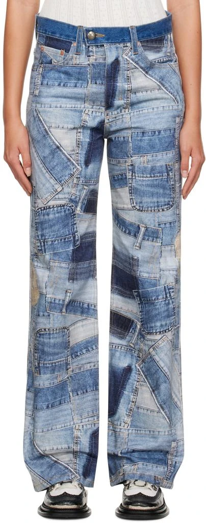 ANDERSSON BELL Blue Patchwork Jeans 1