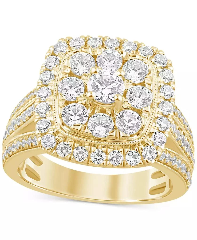 Macy's Diamond Cluster Engagement Ring (2 ct. t.w.) in 14k Yellow Gold 1