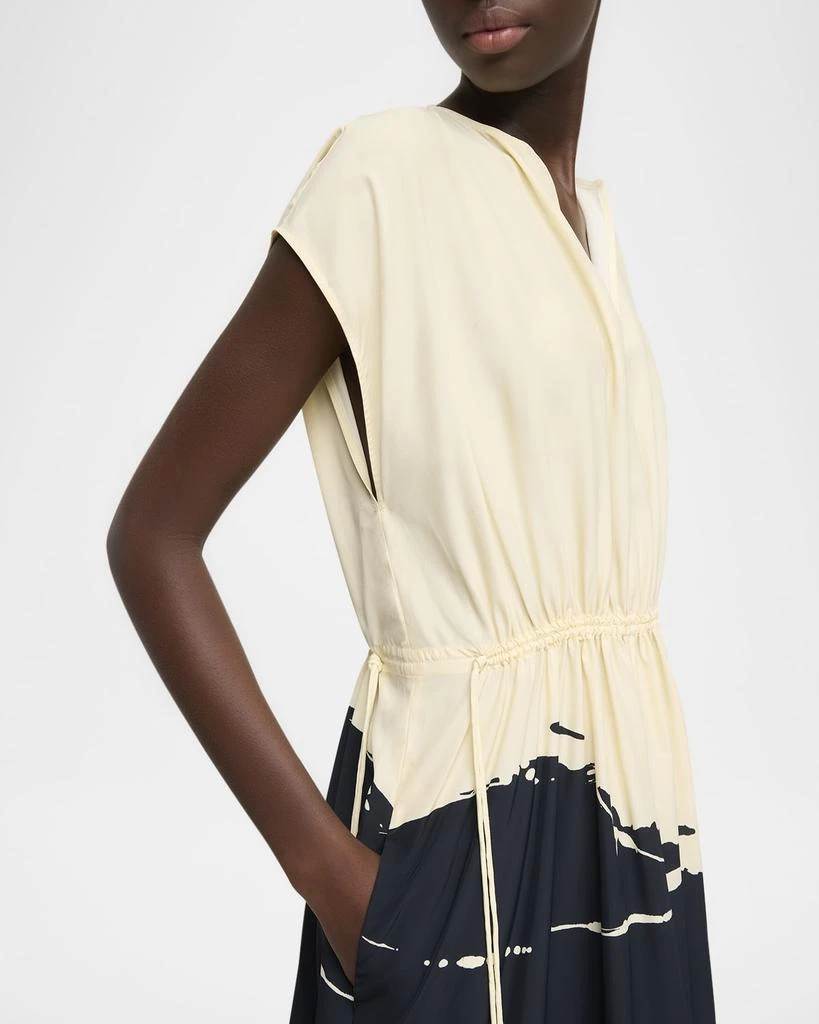 Proenza Schouler Ezra Printed Drawstring Midi Viscose Dress 5