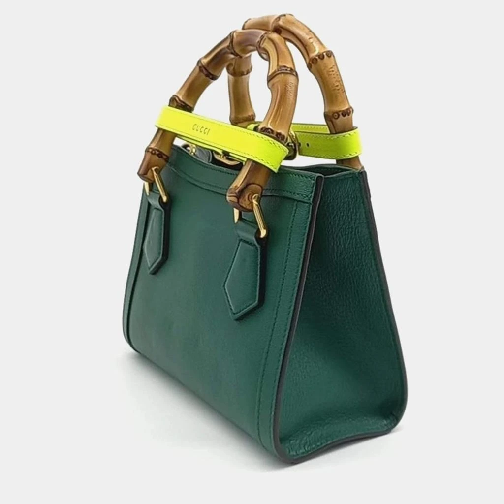 Gucci Gucci Green Leather Diana Tote Bag 2