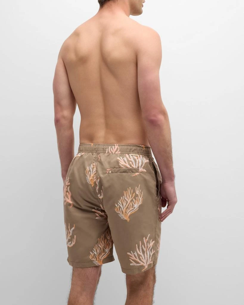 Scotch & Soda Men's Long Coral-Print Swim Shorts 4