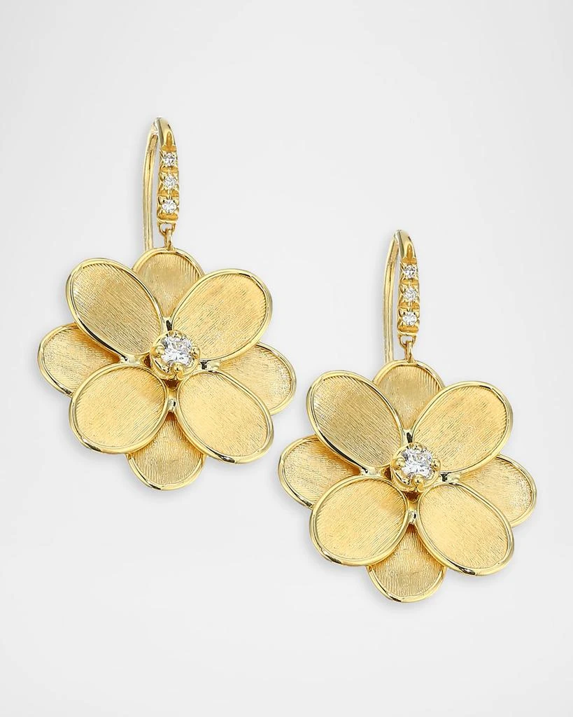 Marco Bicego Petali 18K Flower Drop Earrings with Diamonds